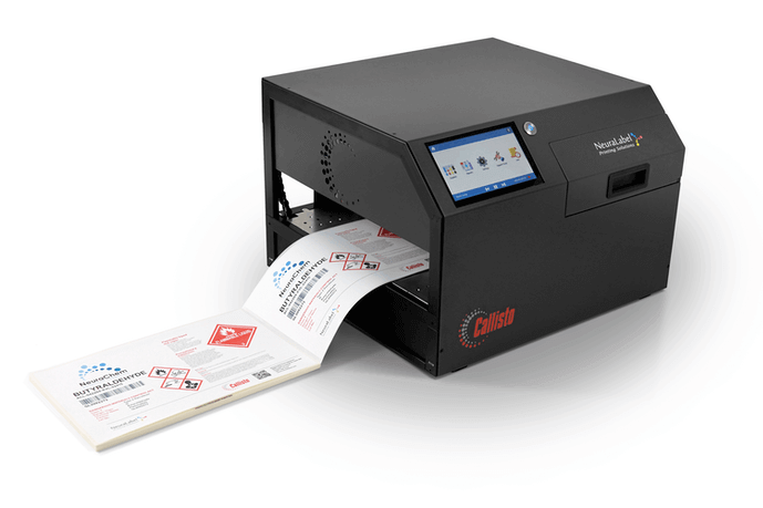 Callisto business label printer printing ghs labels