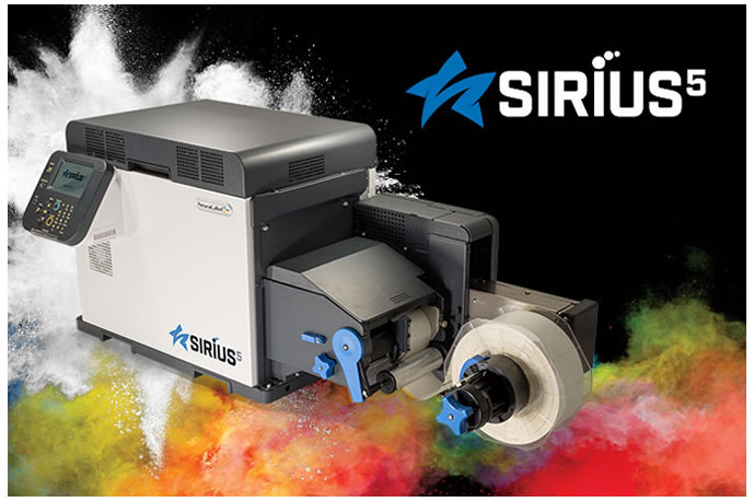 NeuraLabel Sirius label printer with splashes of color
